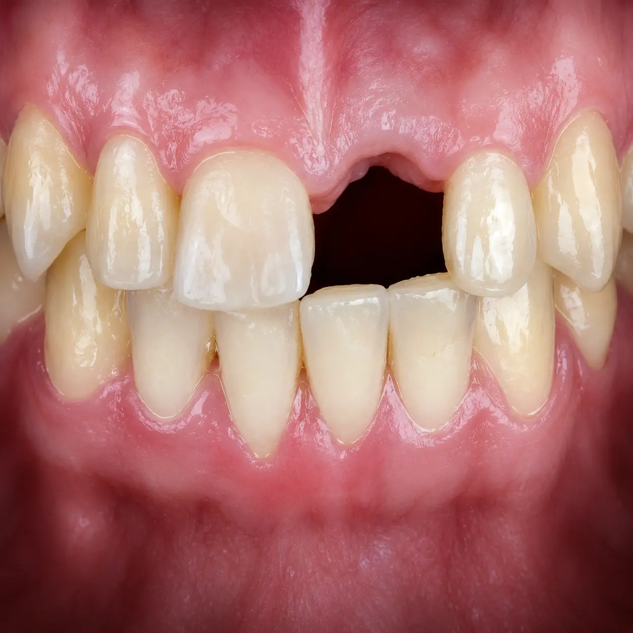 Before — front tooth replacement